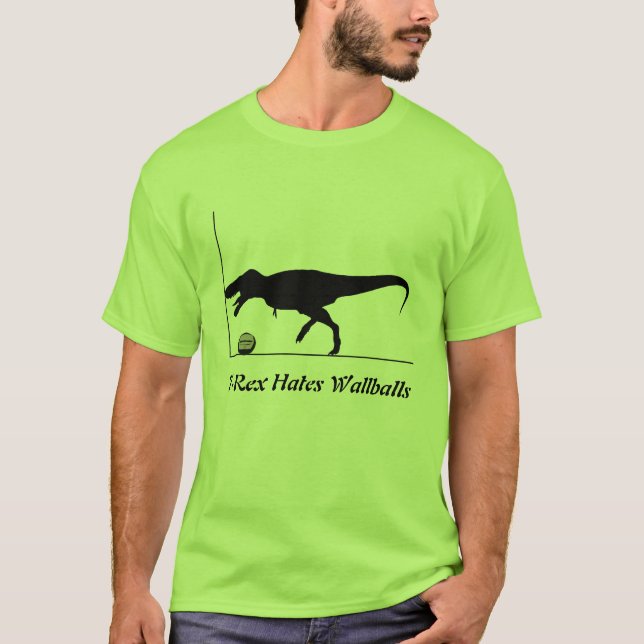 T-Rex hatar Wallballs T Shirt (Framsida)