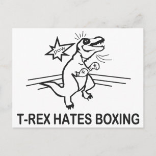 T Rex Hates Boxing Vykort