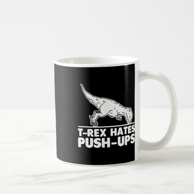 T-rex Hates Push-ups Funny Fitness Workout Coola G Kaffemugg (Höger)