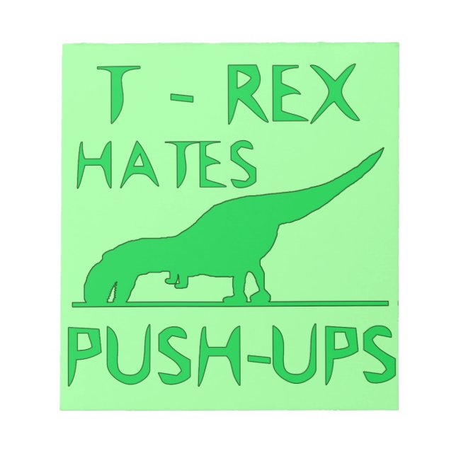 T REX HATES PUSHUPS Funny Dino Design Anteckningsblock (Framsida)