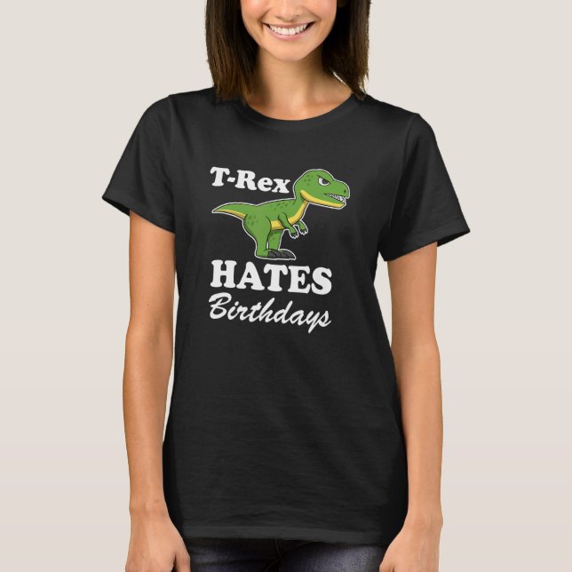 T Rex Hates Quote Arm Dino Trex T Shirt (Framsida)