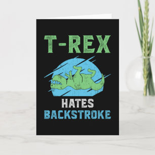 T-Rex Hates ryggslagsswimming Swimmer-Simman funge Kort