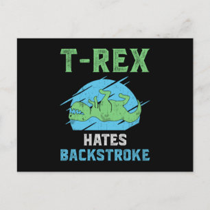 T-Rex Hates ryggslagsswimming Swimmer-Simman funge Vykort