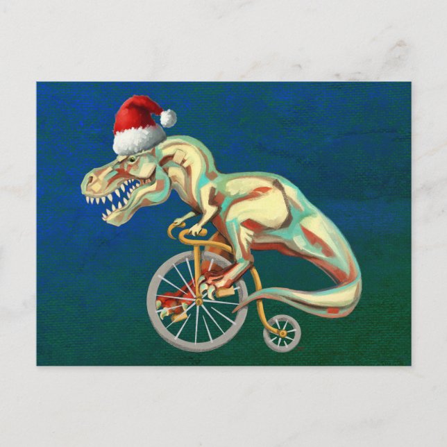 T-Rex Hipster Jul Vykort (Framsida)