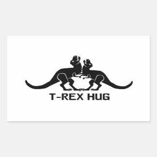 T-Rex Hug Sticker Rektangulärt Klistermärke