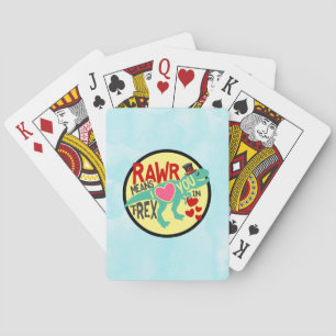 T-Rex i ett Top hat Rawr-Elak i Kärlek Du är ju lu Casinokort