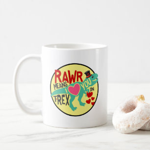T-Rex i ett Top hat Rawr-Elak i Kärlek Du är ju lu Kaffemugg