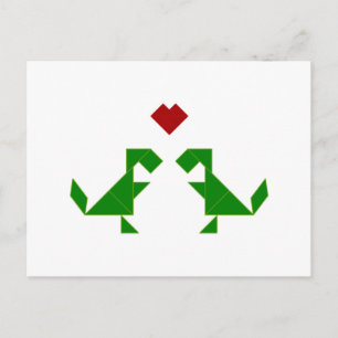 T-Rex i Kärlek (Tangramosaurus Rex) Vykort