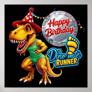 T-Rex i löpande utrustning och bithattar Poster