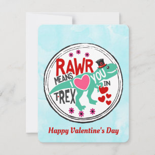 T-Rex i Top hat Cute Funny Valentine Julkort