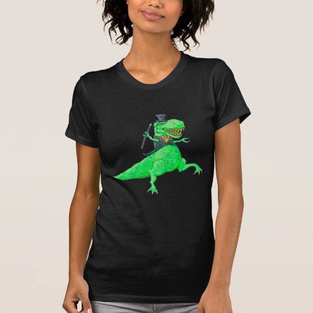 T-Rex i top hat och svanar T-shirt (Framsida)