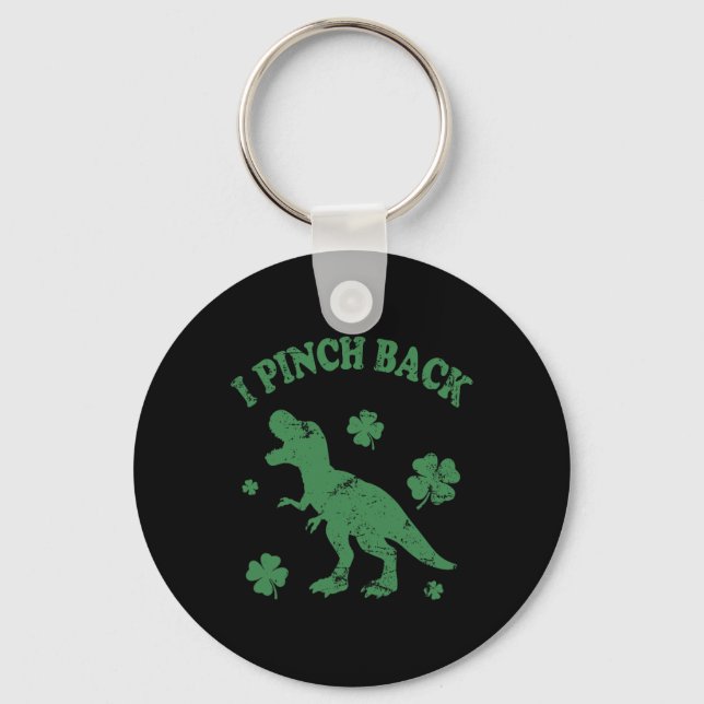 T-rex jag slår Ck Rolig St Patrick's Day jag knäpp Nyckelring (Framsida)