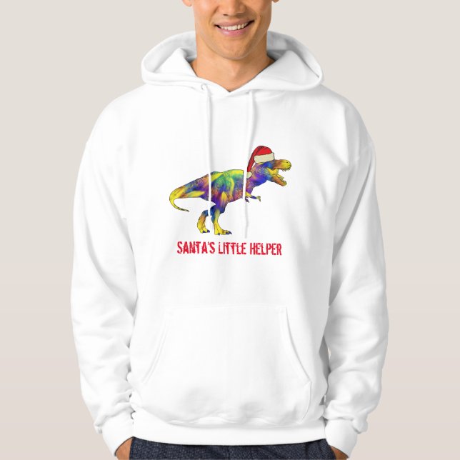T-Rex jul dinosaurie tomte citat Hoodie (Framsida)