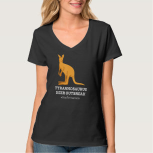 T Rex Kangaroo Tyrannosaurus Hjort Australien Humo Shirt
