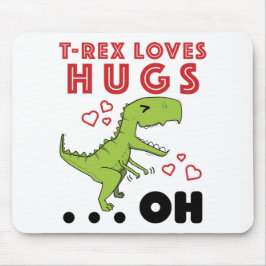 T-Rex Kärlek Hugs Funny TRex Kort Arm Meme Musmatta