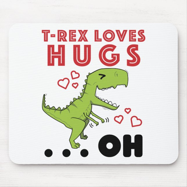 T-Rex Kärlek Hugs Funny TRex Kort Arm Meme Musmatta (Framsidan)