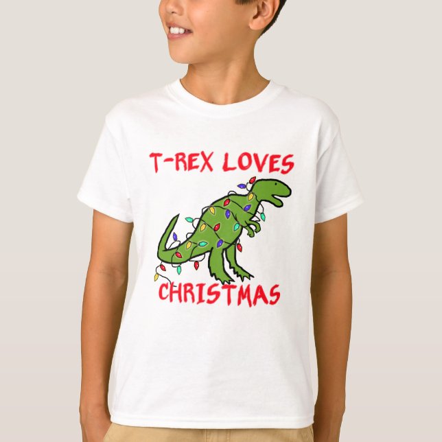T-Rex Kärlek-jul T-shirt (Framsida)
