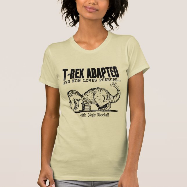 T-Rex Kärlek Pushups Tee Shirt (Framsida)