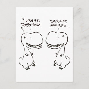 T-rex kärlek vykort