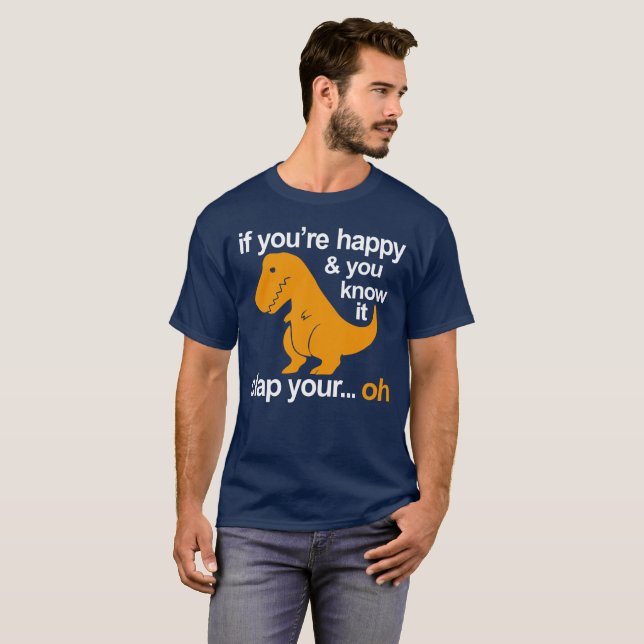 T-Rex klappa händerna Tee (Hel framsida)