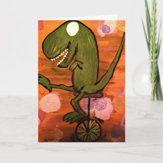T-Rex kör en unicycle Kort