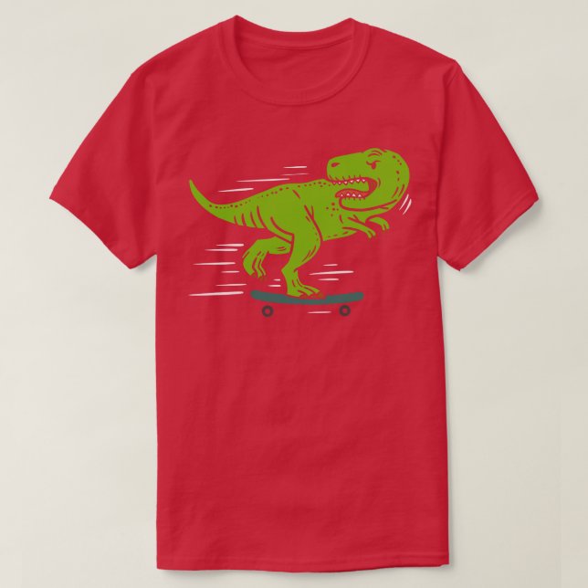 T Rex Longboarding Longboarder Skater Shirt (Design framsida)
