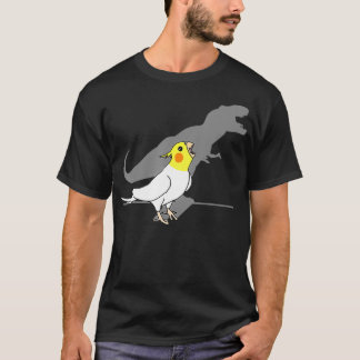 T-Rex Lutino Cockatiel Gult White Parrot Birb T Shirt