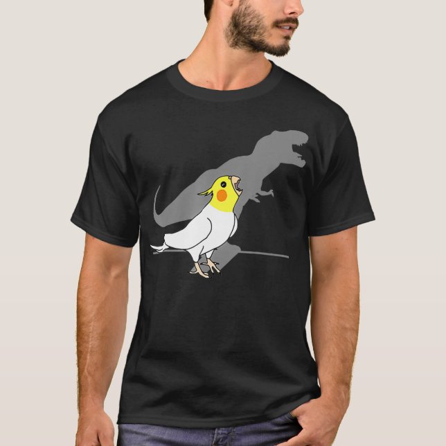 T-Rex Lutino Cockatiel Gult White Parrot Birb T Shirt (Framsida)