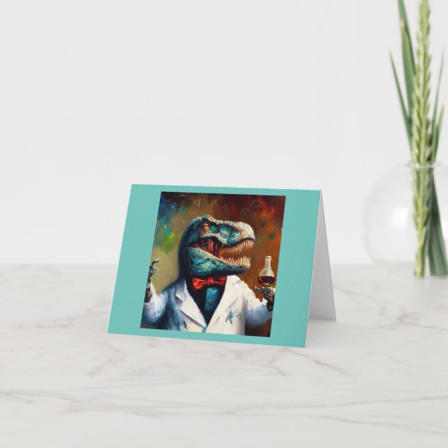 T Rex Mad Scientist Kort (Framsida)