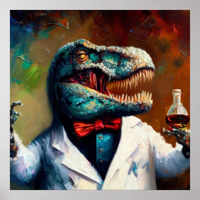 T Rex Mad Scientist Poster (Framsidan)