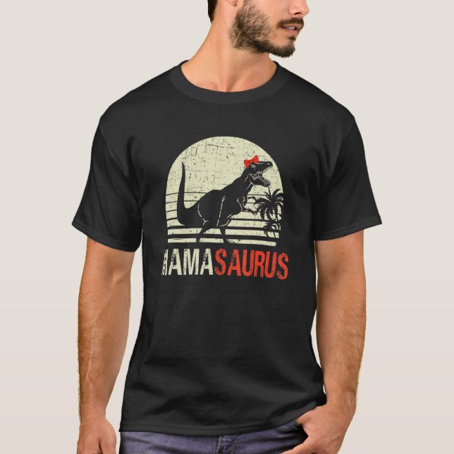 T Rex Mamma Saurus Funny Mors dag Shirt (Framsida)