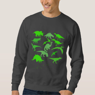T-Rex Många Dinosaurs Collage Hoodie Sweatshirt
