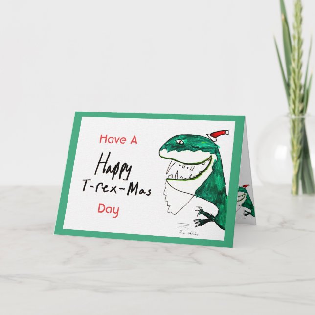 T-Rex-Mas-julkort Helgkort (Framsida)