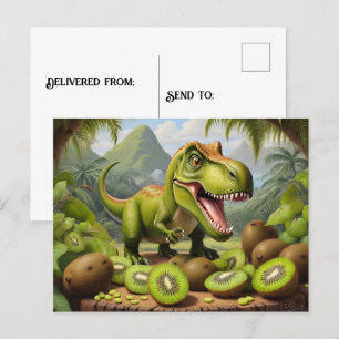 T-Rex med kiwi-frukt Vykort