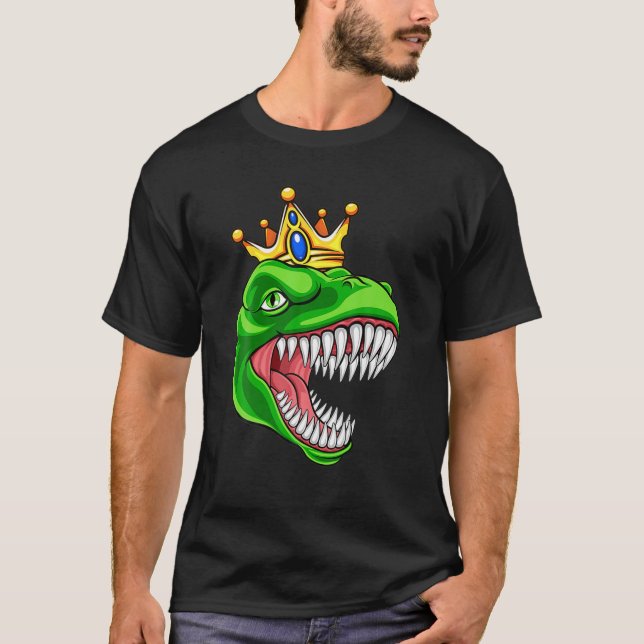 T Rex med Krona Tyrannosaurus Rex Dinosaur Älskare Shirt (Framsida)