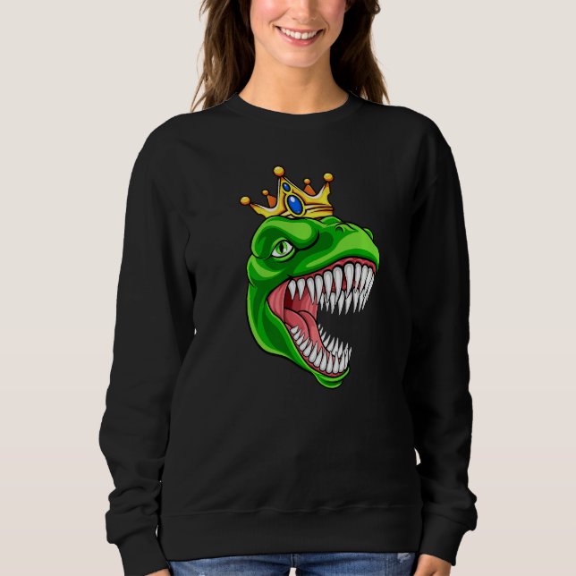 T Rex med Krona Tyrannosaurus Rex dosinosaur Shirt (Framsida)