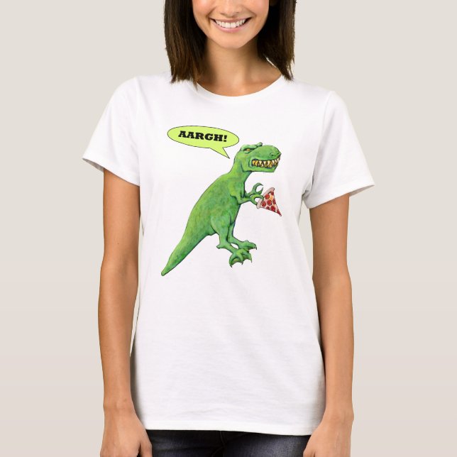 T-Rex med Pizza Tee (Framsida)