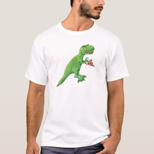 T-Rex med Pizza Tee (Framsida)