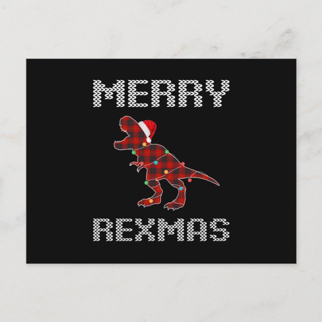 T-rex merry rexmas-gåva till honom vykort (Framsida)