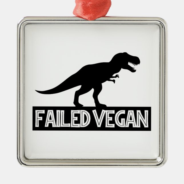 T-Rex Misslyckats Vegan Julgransprydnad Metall (Framsidan)
