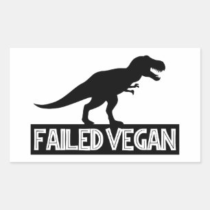 T-Rex Misslyckats Vegan Rektangulärt Klistermärke