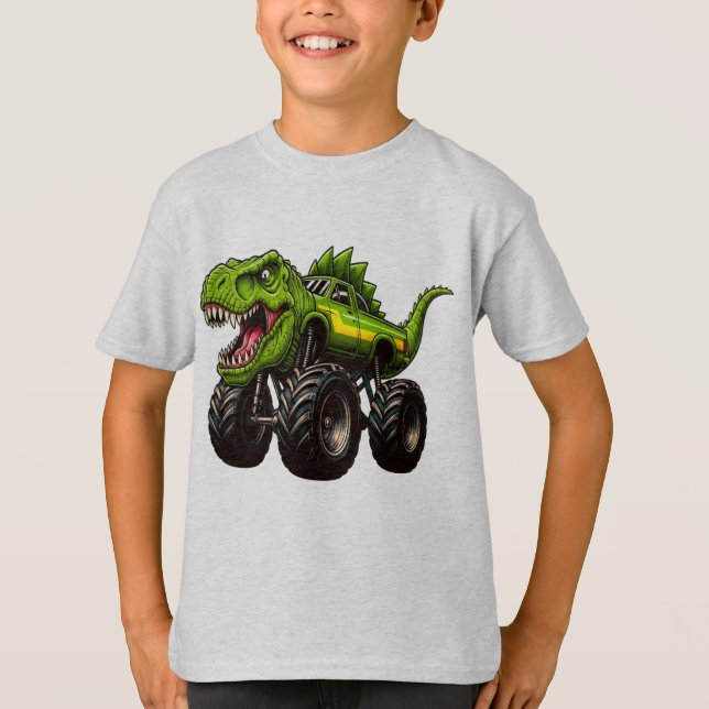 T-Rex Monster Truck  T Shirt (Framsida)