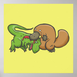 T-rex mot Platypus Poster