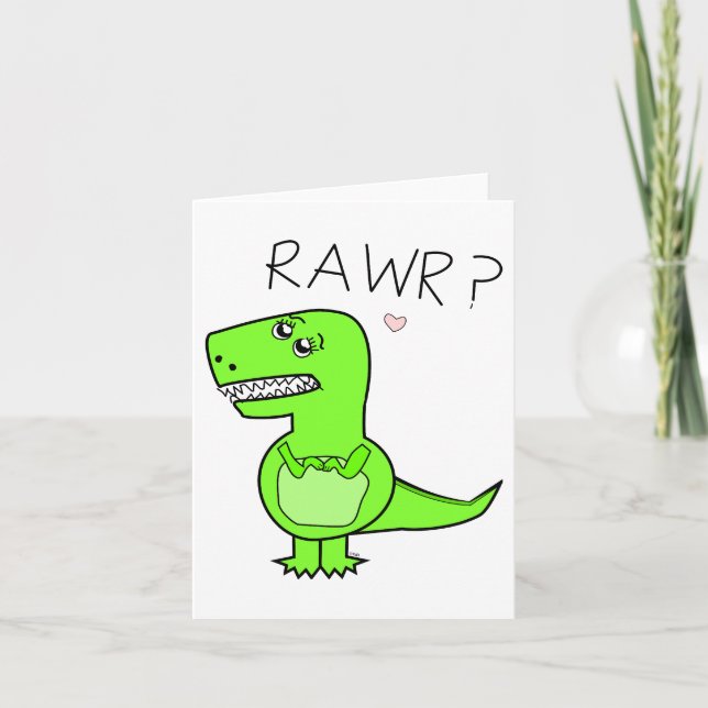 T-Rex Notecard Kort (Framsida)