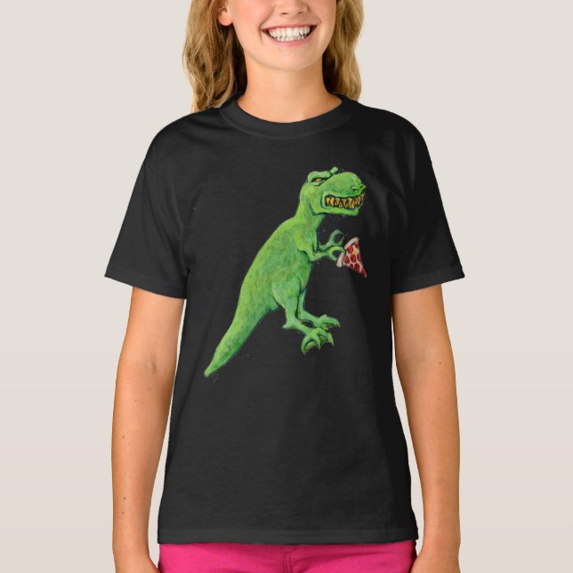 T-Rex och Pizza Tee Shirt (Framsida)