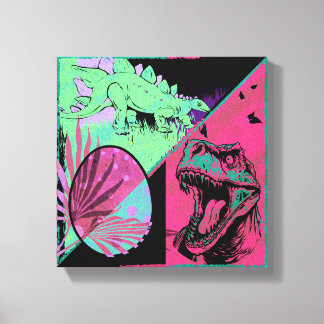 T Rex och Stegosaurus Dinosaurie Canvas Konst