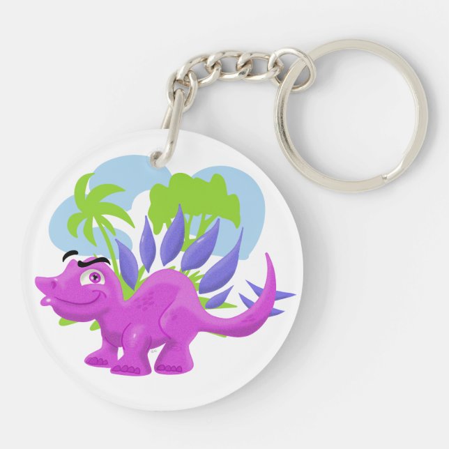 T-Rex och Stegosaurus-nyckelkedjan (Baksidan)