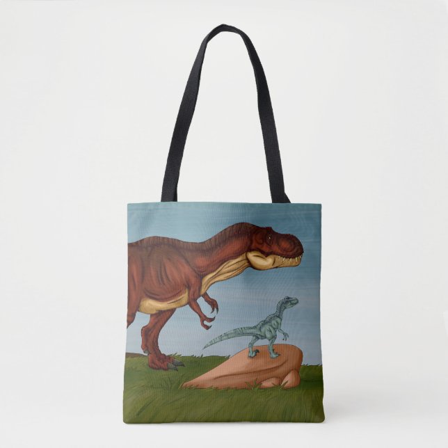 T-Rex och Velociraptor Tygkasse (Framsida)