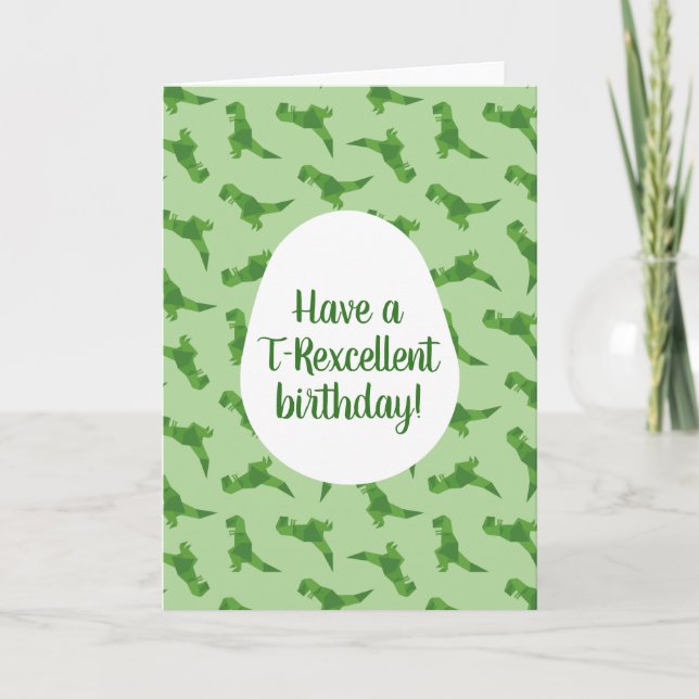 T-Rex Origami Kort (Framsida)