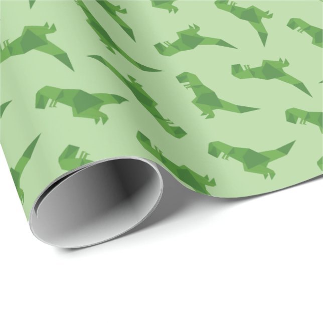 T-Rex Origami Presentpapper (Rullad Hörn)